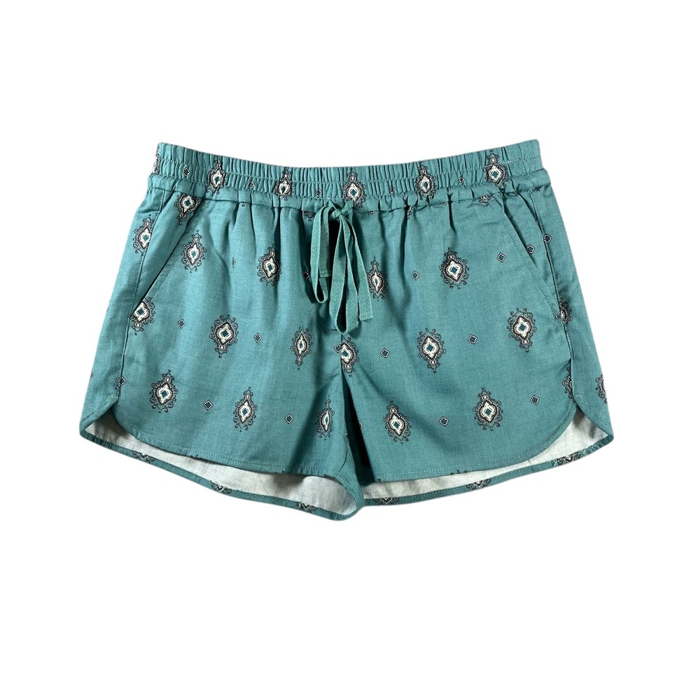 Loft Outlet Womens Teal Medallion Print Pull On Shorts Size Medium NWT
